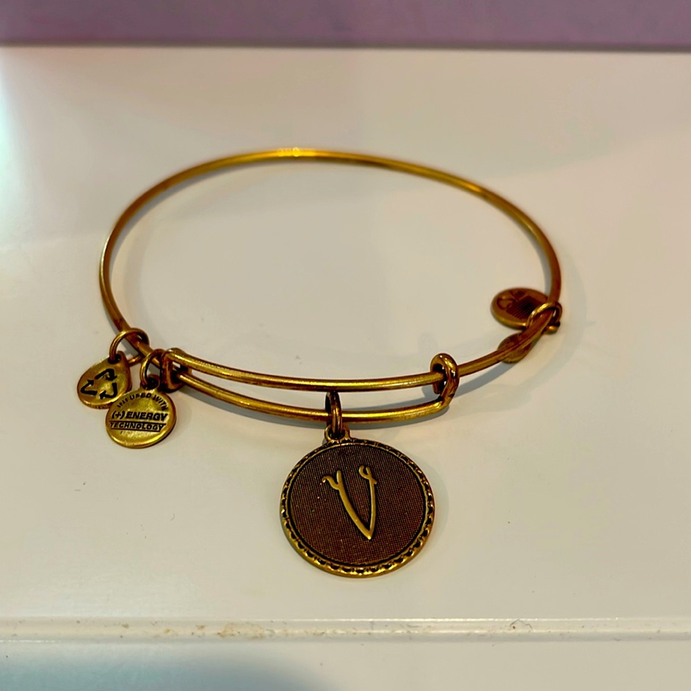 Alex + Ani gold tone V bracelet